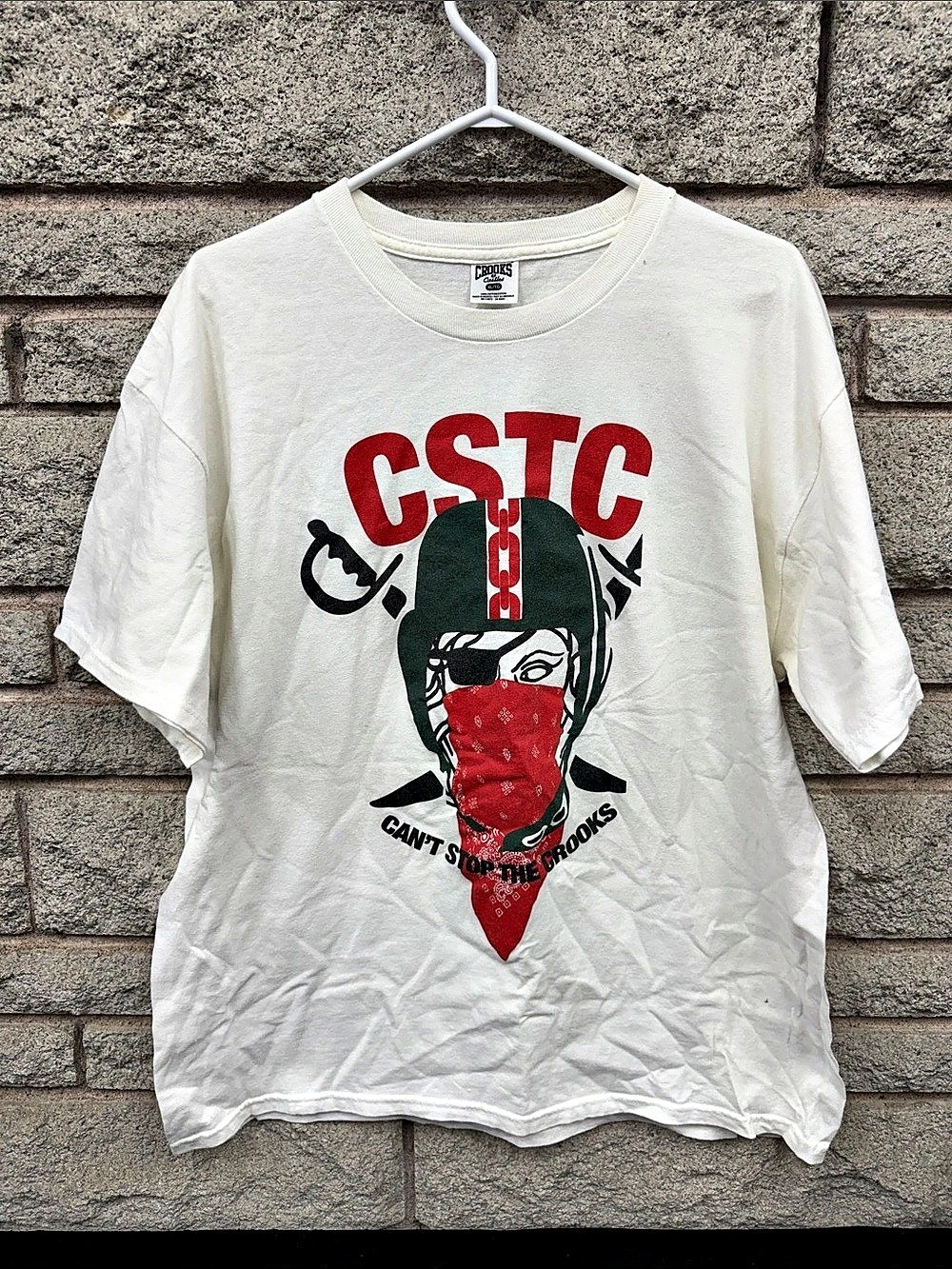 Crooks & Castles Can't Stop The Crooks Graphic T-Shirt XL White & Red